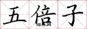 丁谦五倍子楷书怎么写