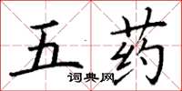 丁谦五药楷书怎么写