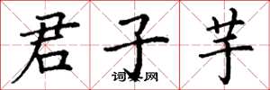 丁谦君子芋楷书怎么写