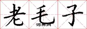 丁谦老毛子楷书怎么写