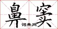 丁谦鼻窦楷书怎么写
