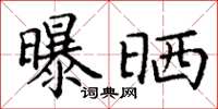 丁谦曝晒楷书怎么写