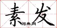 丁谦素发楷书怎么写
