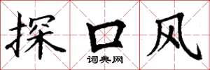 丁谦探口风楷书怎么写