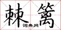 丁谦棘篱楷书怎么写