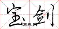 曾庆福宝剑行书怎么写