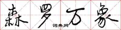 曾庆福森罗万象行书怎么写