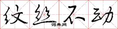曾庆福纹丝不动行书怎么写