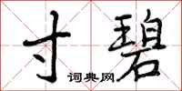 曾庆福寸碧行书怎么写