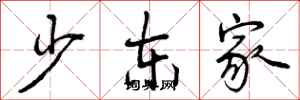 曾庆福少东家行书怎么写