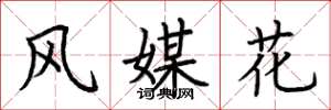 荆霄鹏风媒花楷书怎么写