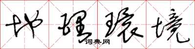 王冬龄地理环境草书怎么写
