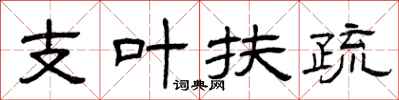 曾庆福支叶扶疏隶书怎么写