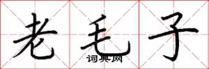 荆霄鹏老毛子楷书怎么写