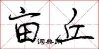曾庆福亩丘行书怎么写