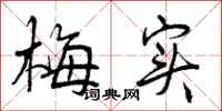 曾庆福梅实行书怎么写