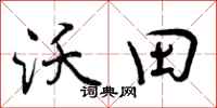 曾庆福沃田行书怎么写