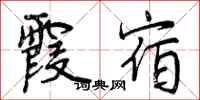 曾庆福霞宿行书怎么写