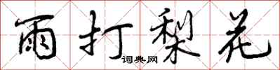 曾庆福雨打梨花行书怎么写