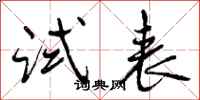 曾庆福试表行书怎么写