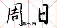 钱沛云周日行书怎么写