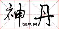 曾庆福神丹行书怎么写