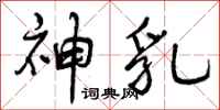 曾庆福神乳行书怎么写