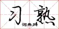 荆霄鹏习熟行书怎么写