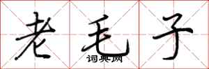荆霄鹏老毛子行书怎么写