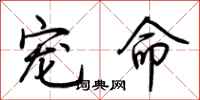 荆霄鹏宠命行书怎么写