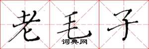 黄华生老毛子楷书怎么写