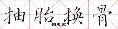 黄华生抽胎换骨楷书怎么写