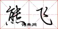 荆霄鹏熊飞行书怎么写
