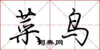 荆霄鹏菜鸟行书怎么写