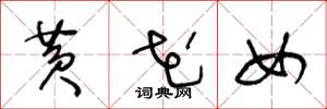 王冬龄黄花女草书怎么写