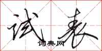 田英章试表行书怎么写