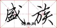 田英章盛族行书怎么写