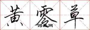 田英章黄零草行书怎么写