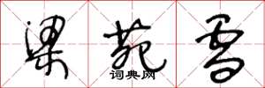 王冬龄梁苑雪草书怎么写
