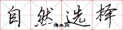 田英章自然选择行书怎么写