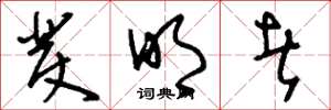 刘少英发明者草书怎么写