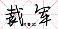 段相林裁军行书怎么写
