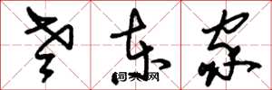 刘少英老东家草书怎么写