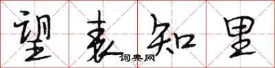 段相林望表知里行书怎么写
