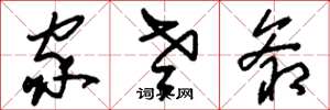 刘少英家老爷草书怎么写