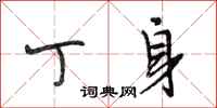 段相林丁身行书怎么写