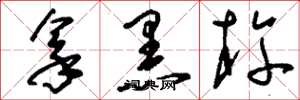 刘少英拿黑杵草书怎么写