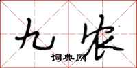 段相林九农行书怎么写