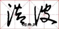 刘少英浩波草书怎么写