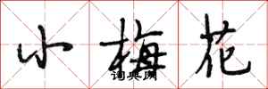 段相林小梅花行书怎么写